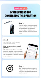 Bluetooth 6.0 AUX Audio Transmitter Receiver 2 IN 1 Wireless Adapter 3.5MM With Mic HiFi Stereo Music For Car TV PC Airplane
