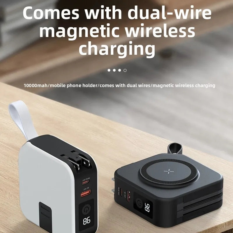Multifunctional Wireless Charging AC Wall Plug-in 5-in-1 Mobile Power Supply