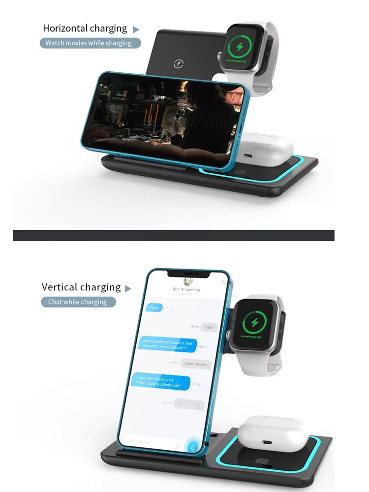 3 in 1 Fast Charging Station For iPhone, Apple Watch, and Airpods