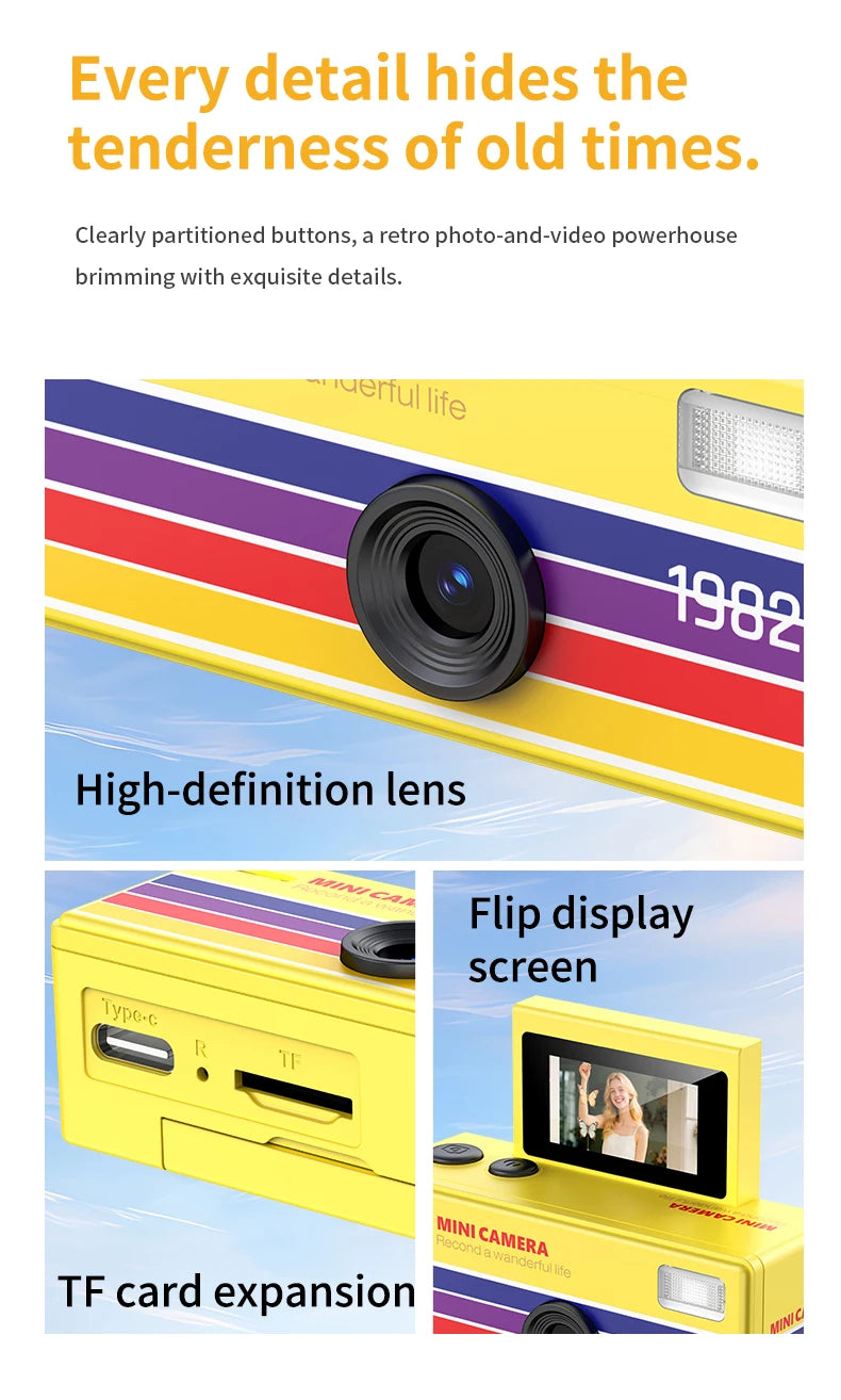 Flip Screen Retro Mini Digital Camera and Video Recorder