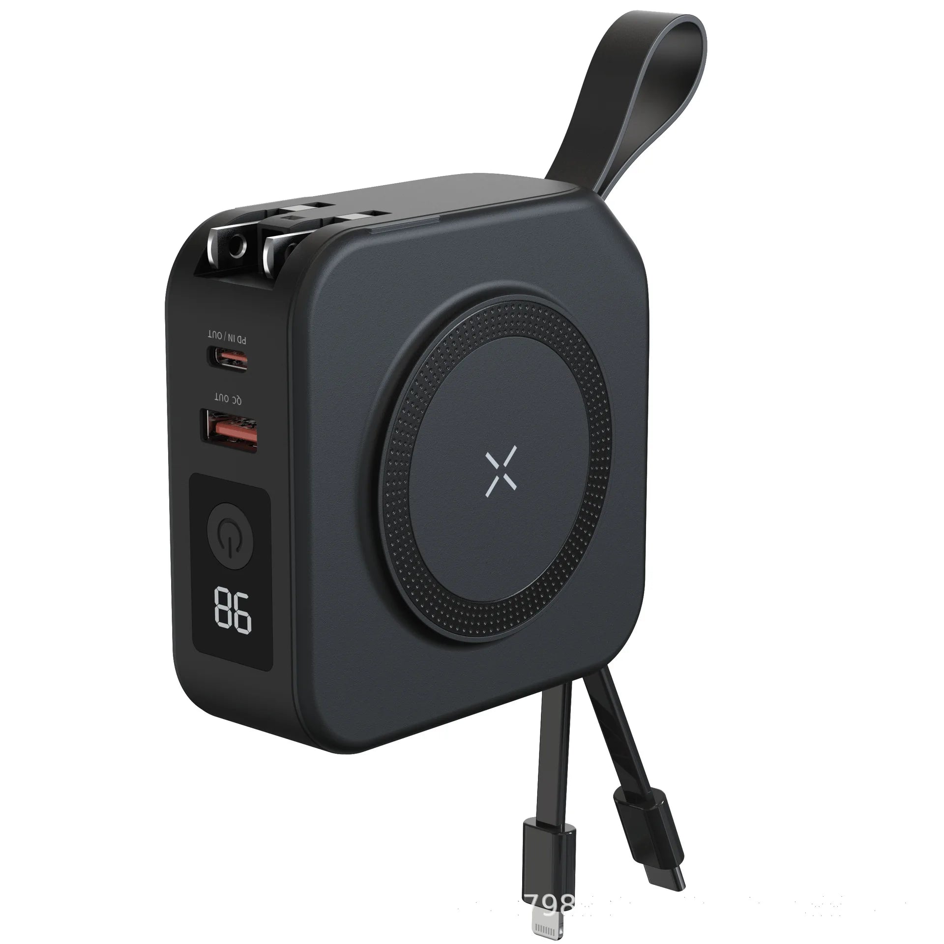 Multifunctional Wireless Charging AC Wall Plug-in 5-in-1 Mobile Power Supply