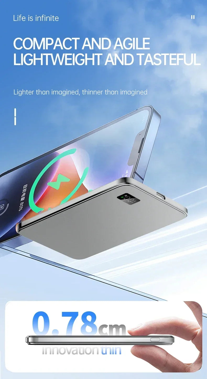 VIVO 50000mAh Thin Magnetic Wireless Power Bank 22.5W