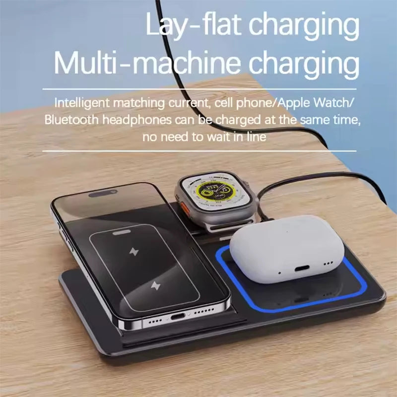 3 in 1 Fast Charging Station For iPhone, Apple Watch, and Airpods