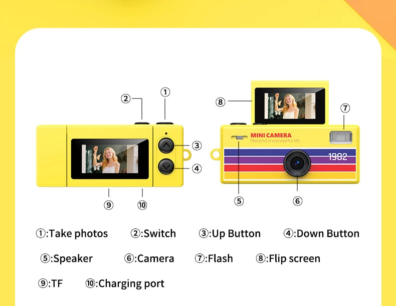 Flip Screen Retro Mini Digital Camera and Video Recorder